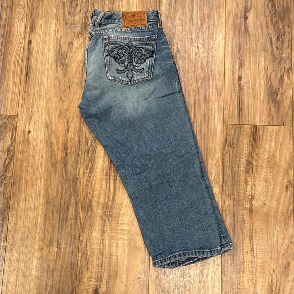 Embroidered Blue Denim Jeans